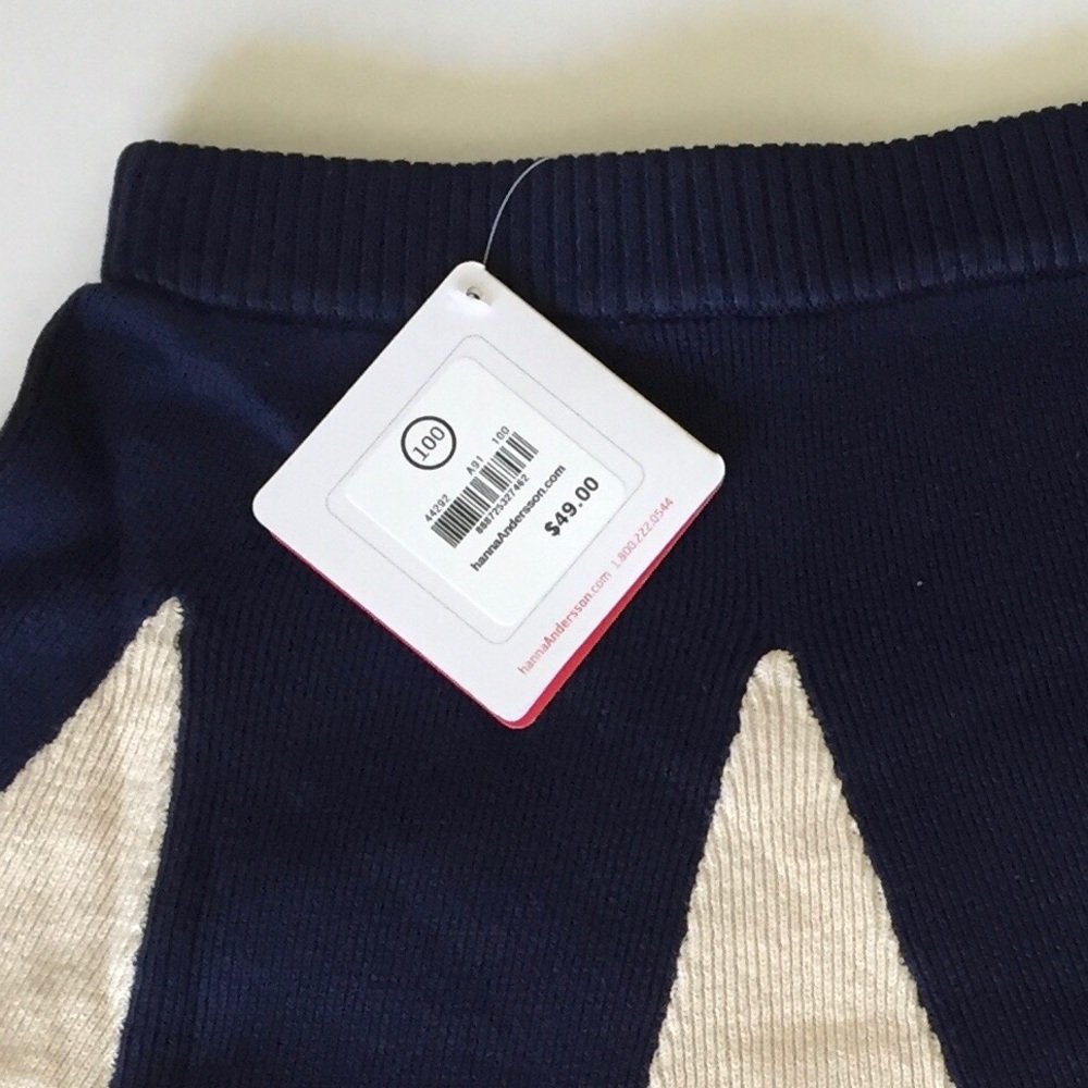 NWT kids navy blue and cream skirt. - Picture 3 of 6